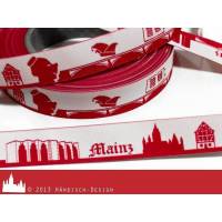 5m Mainz Skyline Webband rot/weiß Bild 1