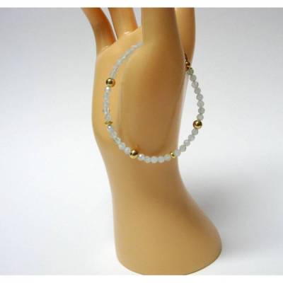 Aquamarin Armband 925 Silber vergoldet – handgefertigter Edelstein Schmuck, Geschenkidee