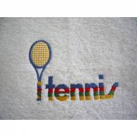 Handtuch- Gaeste bestickt mit Tennis Bild 1