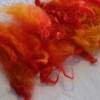 20 Gramm handgefärbte Locken vom Greyfaced Dartmoor x Shetland "Feuer und Flamme", Puppenhaar, Spinnen, Filzen, Basteln Bild 4