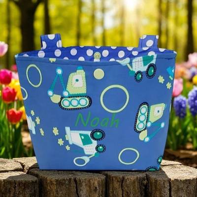 Lenkertasche für Fahrrad, Dreirad, Laufrad "Bagger", personalisierbar