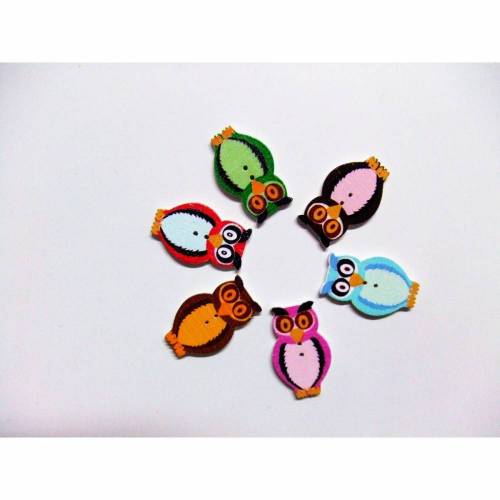 Holzknopf Motiv Eule 32x20  mm