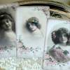 Schönes Grußkarten * Postkarten * Vintage Karten Set * Geschenkanhänger  * Set No 5 * Shabby / Vintage Stil. Bild 2