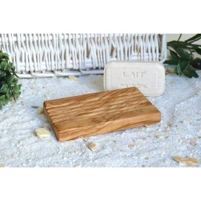 Seifenablage mit Rillen (ohne Pads) aus Olivenholz