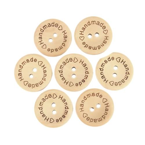 Holzknopf Handmade Herz 25 mm