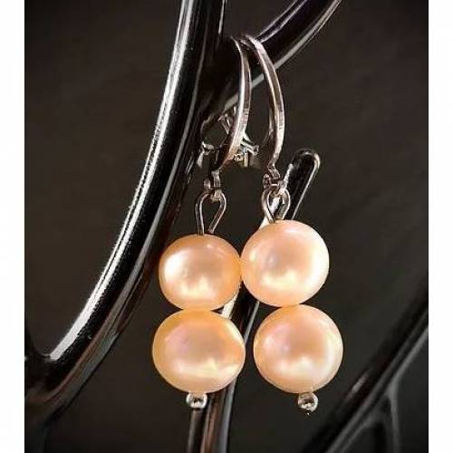 Ohrringe, Ohrhänger, Edelstahl und Zuchtperlen,1 Paar, p5