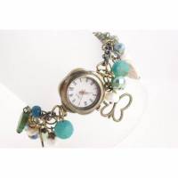 Armbanduhr, Bettel-Stil, Armband, Bettelarmband, Quarzuhr, Damenuhr, Uhr,U10 Bild 1