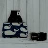 Gürteltasche - Hüfttasche - Handytasche -  klein - dunkelblau, mit weißen Walen Bild 2