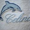 Handtuch- bestickt mit Namen und Delphin Bild 3