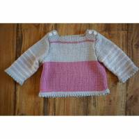 Baby Pullover reine Merino Wolle Gr. 62, für kleine Mädchen, waschbar, gestrickt Bild 1
