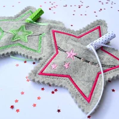 ITH Stickdatei Geschenkanhänger Stern für 10x10cm Rahmen