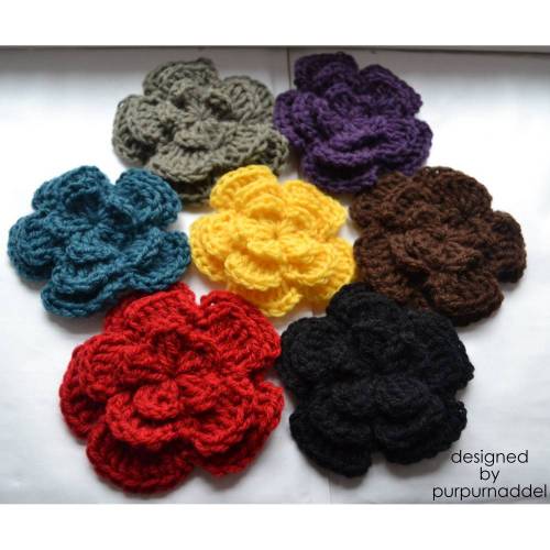 Häkelblume in verschiedenen Farben! Crochet Applikation, Blumen Applikation, 11cm!