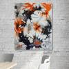 Fantasievolles Acrylbild, mit Farbklecksen in Schwarz und Orange auf Leinwand. abstrakt, modern, Wandbild, Kunst Bild 3