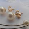 Perlen-Ohrstecker, echte Süßwasser-Perlen 7-7,5 mm, Brautohrringe, Hochzeitsschmuck, weiß  ivory Bild 2