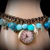 Armbanduhr, Damenuhr, Bettelarmband, Armband, opulent, auffallend, bronzefarben, Vintage-Stil,UB2 Bild 3
