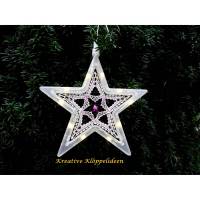 Handgeklöppelter Stern im LED Leuchtrahmen Dekoration Weihnachten Leuchtstern Weihnachstsdeko Bild 1