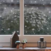 Fenstersticker "Schneesterne" Schneeflocken, Sternflocken, satiniert, Glasdekor Bild 1