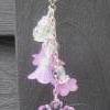 Y-HalsketKette "LILA EISKRISTALL" 40cm lang rundum plus 7cm Anhänger mit Lucite-Blüten und -blättern in lila und tollem lila Eiskristall Bild 5