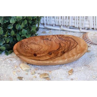Seifenschale Olivenholz klein. Eine Seifenschale, die nicht kaputt geht und beim Herunterfallen keine Schäden anrichtet. Bingt Wärme ins Bad