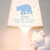 Kinderlampe  Schlummerlampe "Bär mit Namen" personalisierbare Tischleuchte mit Geburtsdaten Bild 2