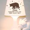 Kinderlampe  Schlummerlampe "Bär mit Namen" personalisierbare Tischleuchte mit Geburtsdaten Bild 3