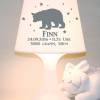 Kinderlampe  Schlummerlampe "Bär mit Namen" personalisierbare Tischleuchte mit Geburtsdaten Bild 4