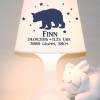 Kinderlampe  Schlummerlampe "Bär mit Namen" personalisierbare Tischleuchte mit Geburtsdaten Bild 7