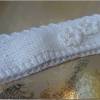 Babystirnband weiß für die Taufe. Baby-Haarband aus Merino-Wolle Bild 2