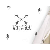 Wandtattoo, Wandsticker "WILD & FREE", Größen S und M, Farbe individualisierbar Bild 1