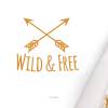 Wandtattoo, Wandsticker "WILD & FREE", Größen S und M, Farbe individualisierbar Bild 2