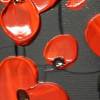 Strukturiertes Acrylbild auf Leinwand in Grau und Rot Baum mit roten Blüten, rote Blumen, Baumbilder Bilder für Wohnzimmer Leinwandbilder Bilder Kunst Malerei Gemälde by ilonka Bild 4