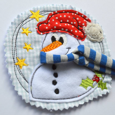 Stickdatei DOODLE Schneemann 3er SET 13x13cm