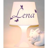 Kinderlampe Schlummerlampe "Name mit Schmetterlingen"  Tischlampe personalisierbar Bild 1