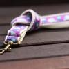 Schlüsselband Käfer violett 39 cm genäht aus Webband lila und Gurtband aus Baumwolle in beige Bild 2