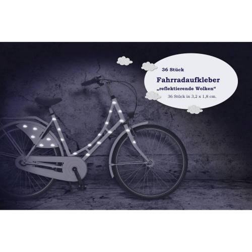 Reflektor Fahrradtattoo "Wolken" 36 Stück, reflektierende Aufkleber, wasserfest