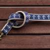 Schlüsselband Anker 39 cm aus dunkelblauem Webband und Gurtband aus Baumwolle in beige maritim Ahoi Meer Bild 2