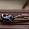 Schlüsselband Anker 39 cm aus dunkelblauem Webband und Gurtband aus Baumwolle in beige maritim Ahoi Meer Bild 3