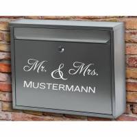 Briefkasten Namensschild "Mr. & Mrs.", Aufkleber, Sticker, Vinyldecals Bild 1