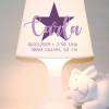 Kinderlampe, Tischlampe "Stern mit Geburtsdaten" Name und Geburtsdaten personalisierbar Bild 7
