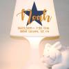 Kinderlampe, Tischlampe "Stern mit Geburtsdaten" Name und Geburtsdaten personalisierbar Bild 9