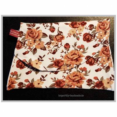 Medikamenten-Etui aus Upcycling-Baumwolle – Rosenmuster, handgemacht, vielseitig, 26x21x15cm