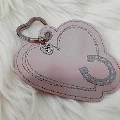 Schlüsselanhänger Herz mit Hufeisen