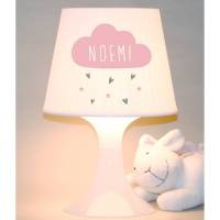 Kinderlampe, Tischlampe "Kleines Wölkchen" Wolke, Herzen, clouds, mit Name, Schlummerlampe Bild 1