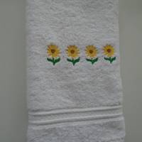 Handtuch-bestickt mit Sonnenblumen Bild 1