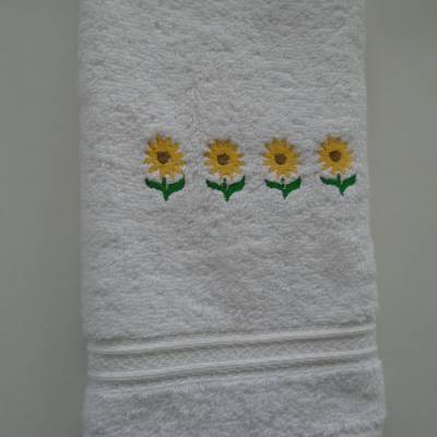 Handtuch-bestickt mit Sonnenblumen