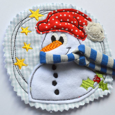 Stickdatei DOODLE Schneemann 3er SET 18x18cm