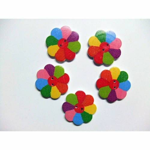 Holzknopf Blume 38  mm