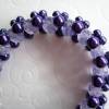 Armband Glasperlenarmband Blütenarmband flieder lila Bild 2