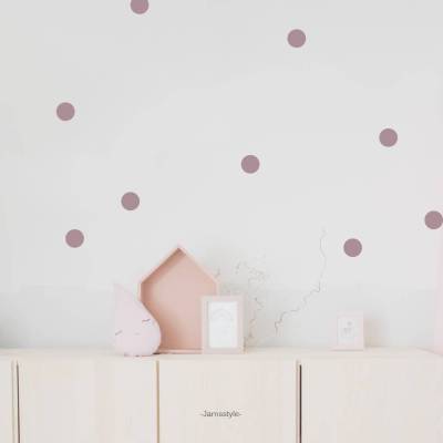 Wandsticker " Polka Dots", Punkte, 5 cm, 24 Stück, Wandtattoo, Aufkleber