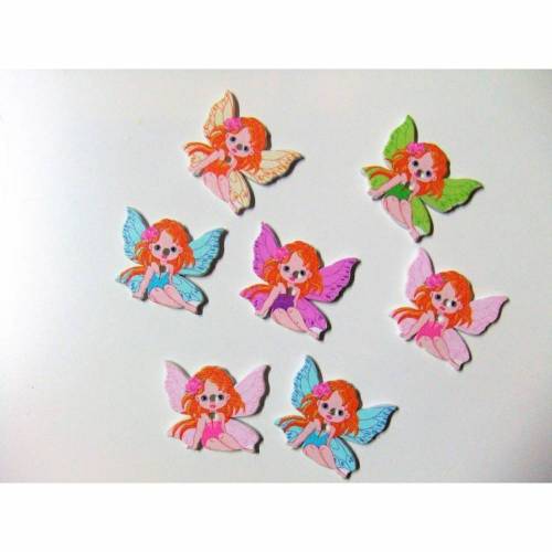 Holzknopf Motiv Elfe 27x30 mm